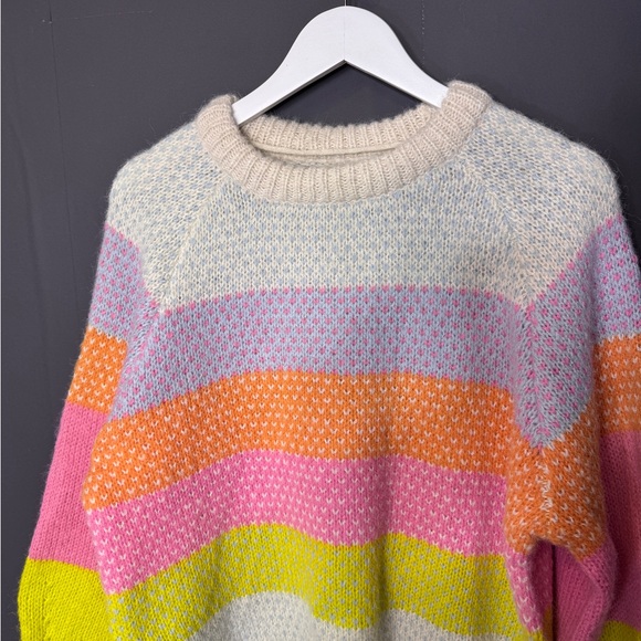 Stitch Fix. Vero moda. Cruz Rainbow stripe crewneck sweater. Size L - Picture 7 of 9